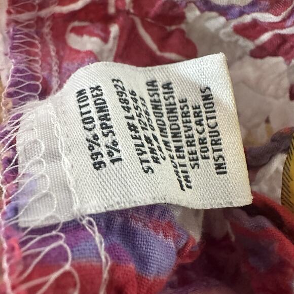 Habitat Top Shirt Womens 2X Multicolor Textured Crinkle Floral Patchwork Art - Picture 14 of 15